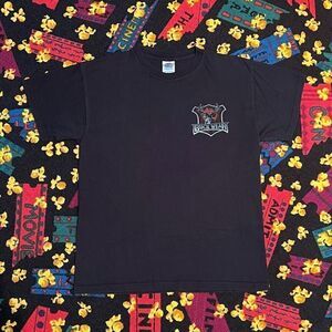 Buck Wear ‘The Bass Fell Off!’ Front & Back Black Graphic Tee Shirt / Size M
